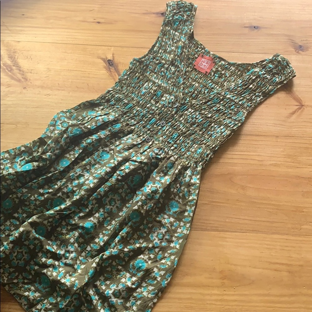 Smocked Sleeveless Free People Dress (better on)